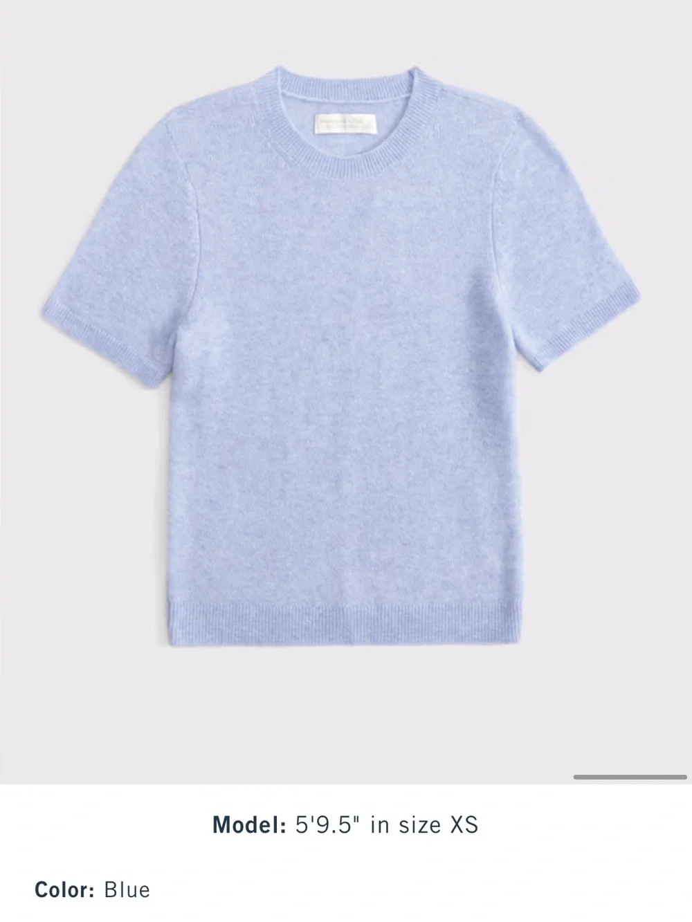 BRAND NEW: Abercrombie & Fitch Short Sleeve Crewneck Top - Light Blue size: M - Picture 6 of 7